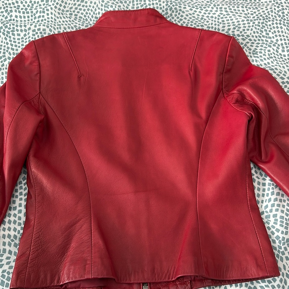 Danier Red Moto Leather Jacket 🔥 - Picture 5 of 13